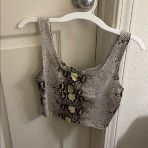 Snake print crop tank top